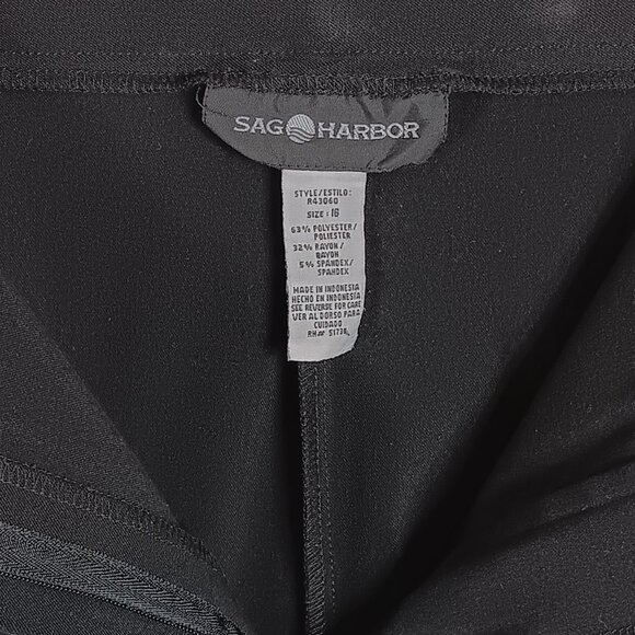 Sag Harbor Dress Pants Women’s 16 Black Straight Stretch Waistband Office Career - Picture 3 of 5